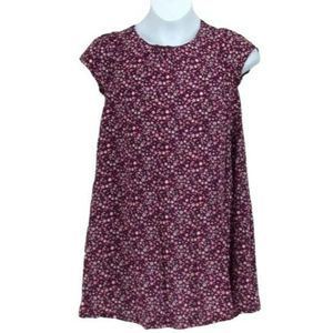 Maggie & Zoe Girls Red Burgundy Daisy Floral‎ Print Short Sleeve Dress Size 6X